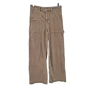 American Eagle High Rise Utility Cargo Pants Wide Leg Workwear Carpenter Pocket